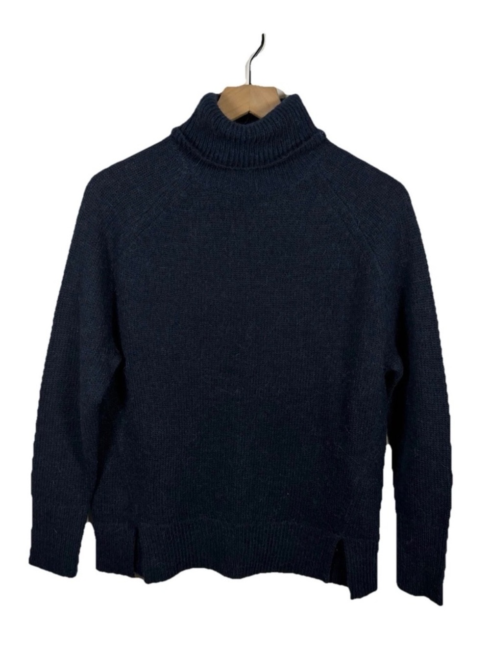 J. Crew Women’s Wool Alpaca Turtleneck Sweater Navy Blue Size XS Preppy Office